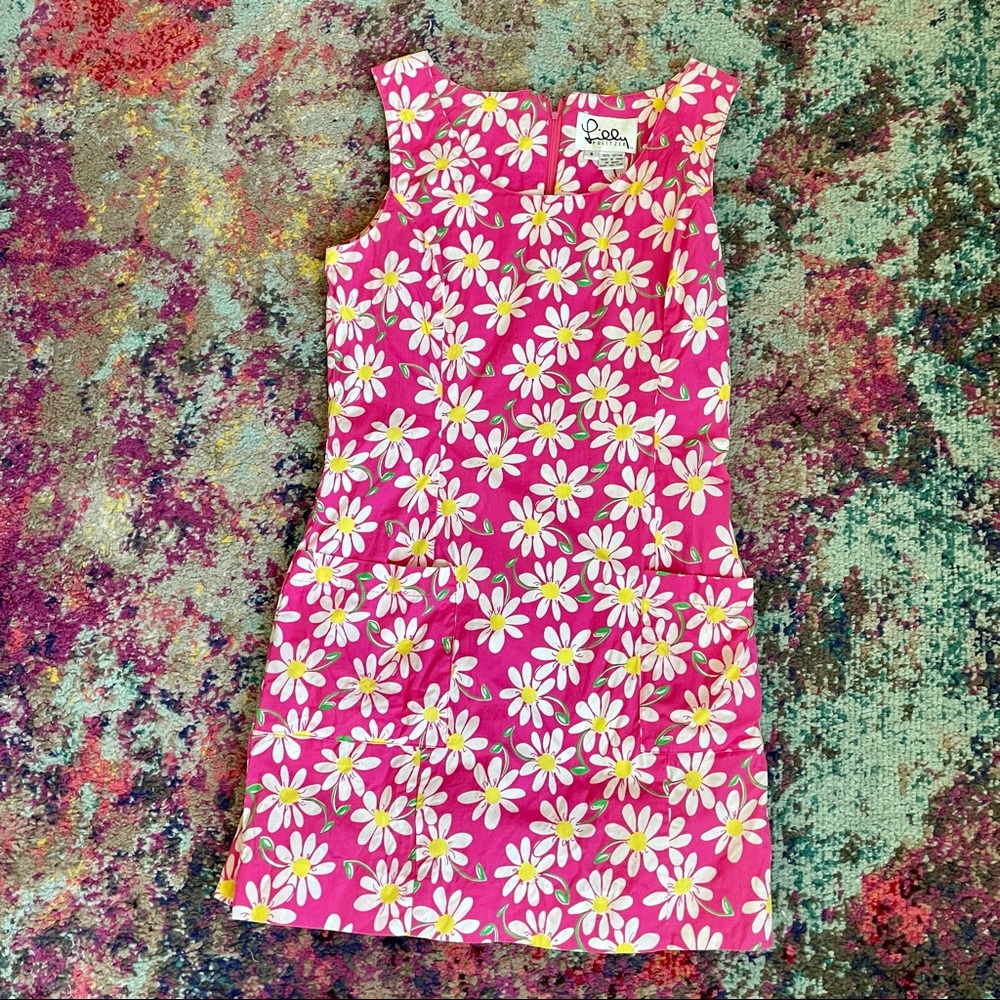 Lilly Pulitzer pink floral dress size 8